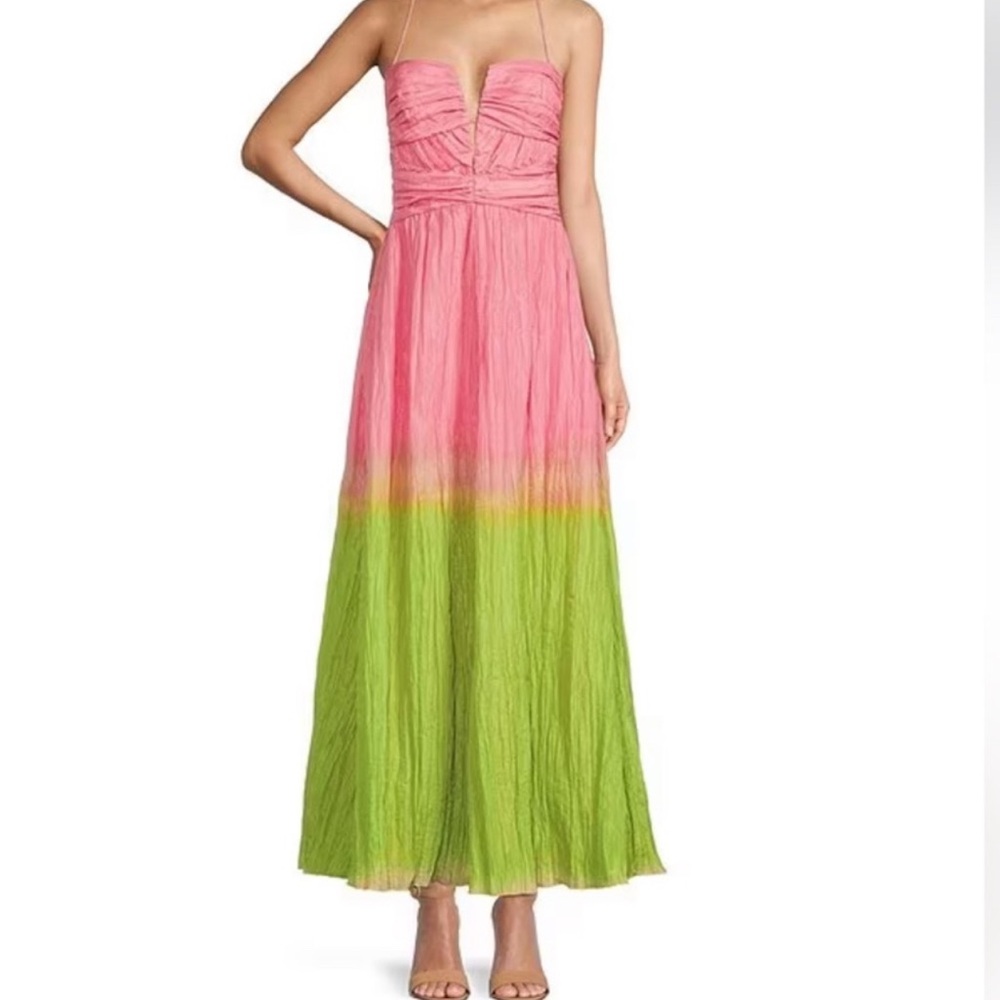 NWT ANTONIO MELANI Seraphina Ombre Sweetheart Neck A-Line Maxi Dress